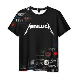 Мужская футболка 3D с принтом Metallica в Екатеринбурге, 100% полиэфир | прямой крой, круглый вырез горловины, длина до линии бедер | Тематика изображения на принте: james alan hetfield | джеймс хетфилд | кирк хэмметт | ларс ульрих | металлика | музыка | роберт трухильо | трэш метал | хеви метал