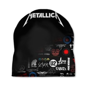 Шапка 3D с принтом Metallica в Екатеринбурге, 100% полиэстер | универсальный размер, печать по всей поверхности изделия | james alan hetfield | джеймс хетфилд | кирк хэмметт | ларс ульрих | металлика | музыка | роберт трухильо | трэш метал | хеви метал