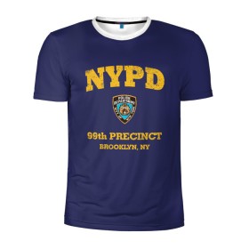 Мужская футболка 3D спортивная с принтом Бруклин 9-9 департамент NYPD в Екатеринбурге, 100% полиэстер с улучшенными характеристиками | приталенный силуэт, круглая горловина, широкие плечи, сужается к линии бедра | Тематика изображения на принте: 99 | brooklyn 99 | police | бруклин | бруклин 9 9 | девять девять | департамент | джейк | джеффордс | значок | логотип | нью йорк | перальта | сериал | терри | чарльз бойл