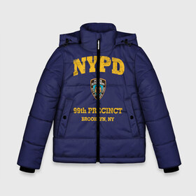 Зимняя куртка для мальчиков 3D с принтом Бруклин 9-9 департамент NYPD в Екатеринбурге, ткань верха — 100% полиэстер; подклад — 100% полиэстер, утеплитель — 100% полиэстер | длина ниже бедра, удлиненная спинка, воротник стойка и отстегивающийся капюшон. Есть боковые карманы с листочкой на кнопках, утяжки по низу изделия и внутренний карман на молнии. 

Предусмотрены светоотражающий принт на спинке, радужный светоотражающий элемент на пуллере молнии и на резинке для утяжки | Тематика изображения на принте: 99 | brooklyn 99 | police | бруклин | бруклин 9 9 | девять девять | департамент | джейк | джеффордс | значок | логотип | нью йорк | перальта | сериал | терри | чарльз бойл