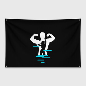 Флаг-баннер с принтом титан в Екатеринбурге, 100% полиэстер | размер 67 х 109 см, плотность ткани — 95 г/м2; по краям флага есть четыре люверса для крепления | crossfit | sport | бодибилдинг | зал | мужчина | мускулы | мышцы | сила | спорт | фитнес