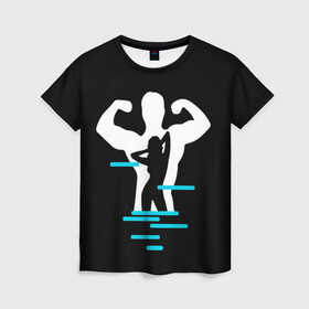 Женская футболка 3D с принтом титан в Екатеринбурге, 100% полиэфир ( синтетическое хлопкоподобное полотно) | прямой крой, круглый вырез горловины, длина до линии бедер | crossfit | sport | бодибилдинг | зал | мужчина | мускулы | мышцы | сила | спорт | фитнес