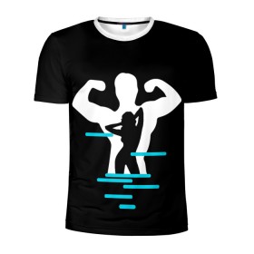 Мужская футболка 3D спортивная с принтом титан в Екатеринбурге, 100% полиэстер с улучшенными характеристиками | приталенный силуэт, круглая горловина, широкие плечи, сужается к линии бедра | crossfit | sport | бодибилдинг | зал | мужчина | мускулы | мышцы | сила | спорт | фитнес