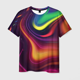 Мужская футболка 3D с принтом Acid Club в Екатеринбурге, 100% полиэфир | прямой крой, круглый вырез горловины, длина до линии бедер | acid | hyper | neon | абстракция | дискотека | кислота | кислотная футболка | кислотный цвет | клуб | клубная | неон | неоновый свет | ночной | хайп | хайпер