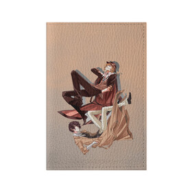 Обложка для паспорта матовая кожа с принтом Дазай и Чуя в Екатеринбурге, натуральная матовая кожа | размер 19,3 х 13,7 см; прозрачные пластиковые крепления | bungou stray dogs | аниме | великие из бродячих псов | дазай | чуя
