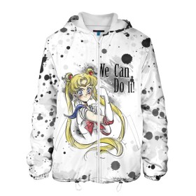 Мужская куртка 3D с принтом Sailor Moon. We can do it! в Екатеринбурге, ткань верха — 100% полиэстер, подклад — флис | прямой крой, подол и капюшон оформлены резинкой с фиксаторами, два кармана без застежек по бокам, один большой потайной карман на груди. Карман на груди застегивается на липучку | ami | girl | mizuno | moon | sailor | tsukino | usagi | ами | банни | волшебница | девушка | малышка | махо сёдзё | мидзуно | минако | мун | рэй | сейлор | усаги | хино | цукино | чибиуса