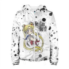 Женская куртка 3D с принтом Sailor Moon. We can do it! в Екатеринбурге, ткань верха — 100% полиэстер, подклад — флис | прямой крой, подол и капюшон оформлены резинкой с фиксаторами, два кармана без застежек по бокам, один большой потайной карман на груди. Карман на груди застегивается на липучку | ami | girl | mizuno | moon | sailor | tsukino | usagi | ами | банни | волшебница | девушка | малышка | махо сёдзё | мидзуно | минако | мун | рэй | сейлор | усаги | хино | цукино | чибиуса