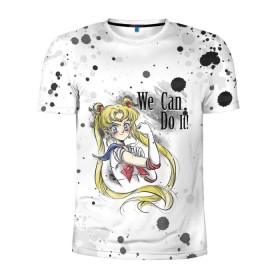 Мужская футболка 3D спортивная с принтом Sailor Moon. We can do it! в Екатеринбурге, 100% полиэстер с улучшенными характеристиками | приталенный силуэт, круглая горловина, широкие плечи, сужается к линии бедра | ami | girl | mizuno | moon | sailor | tsukino | usagi | ами | банни | волшебница | девушка | малышка | махо сёдзё | мидзуно | минако | мун | рэй | сейлор | усаги | хино | цукино | чибиуса