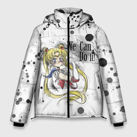 Мужская зимняя куртка 3D с принтом Sailor Moon We can do it! в Екатеринбурге, верх — 100% полиэстер; подкладка — 100% полиэстер; утеплитель — 100% полиэстер | длина ниже бедра, свободный силуэт Оверсайз. Есть воротник-стойка, отстегивающийся капюшон и ветрозащитная планка. 

Боковые карманы с листочкой на кнопках и внутренний карман на молнии. | Тематика изображения на принте: ami | girl | mizuno | moon | sailor | tsukino | usagi | ами | банни | волшебница | девушка | малышка | махо сёдзё | мидзуно | минако | мун | рэй | сейлор | усаги | хино | цукино | чибиуса