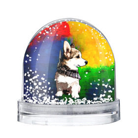 Снежный шар с принтом Корги в Екатеринбурге, Пластик | Изображение внутри шара печатается на глянцевой фотобумаге с двух сторон | art | corgi | dog | арт | корги | собака