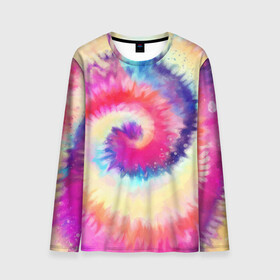 Мужской лонгслив 3D с принтом Tie Dye vortex в Екатеринбурге, 100% полиэстер | длинные рукава, круглый вырез горловины, полуприлегающий силуэт | Тематика изображения на принте: art | hype | maelstrom | swirl | tie dye | trend | vortex | акварель | акрил | арт | буйство | вихрь | дизайн | завихрение | краски | красок | тай дай | торнадо | тренд | трендовая | хайповая