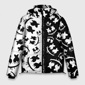 Мужская зимняя куртка 3D с принтом MARSHMELLO в Екатеринбурге, верх — 100% полиэстер; подкладка — 100% полиэстер; утеплитель — 100% полиэстер | длина ниже бедра, свободный силуэт Оверсайз. Есть воротник-стойка, отстегивающийся капюшон и ветрозащитная планка. 

Боковые карманы с листочкой на кнопках и внутренний карман на молнии. | black | black and white | marshmello | music | white | белое | маршиеллоу | маска | музыка | музыкант | черное | черное и белое