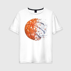 Женская футболка хлопок Oversize с принтом BasketBall в Екатеринбурге, 100% хлопок | свободный крой, круглый ворот, спущенный рукав, длина до линии бедер
 | air | ball | balls | basket | basketball | bulls | game | hip hop | jordan | kobi | lakers | nba | oneill | play | rap | shakil | shaq | sport | баскет | баскетбол | джордан | зож | игра | играть | инста | нба | спорт | стиль | шакил