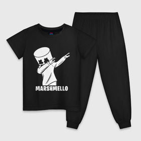 Детская пижама хлопок с принтом MARSHMELLO в Екатеринбурге, 100% хлопок |  брюки и футболка прямого кроя, без карманов, на брюках мягкая резинка на поясе и по низу штанин
 | america | dj | marshmello | smile | usa | америка | маршмелло | смайл | сша