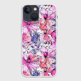 Чехол для iPhone 13 mini с принтом Акварельные цветы в Екатеринбурге,  |  | 8 марта | flover | акварель | акварельные цветы | краски | цветы