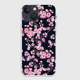 Чехол для iPhone 13 mini с принтом Сакура в Екатеринбурге,  |  | 8 марта | sakura | дерево в цветах | листья | сакура | цветы