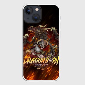 Чехол для iPhone 13 mini с принтом THE ELDER SCROLLS в Екатеринбурге,  |  | dovahkiin | dragonborn | fus ro dah | rpg | skyrim | tes | tes skyrim | the elder scrolls | the elder scrolls skyrim | докавин | рпг | скайрим