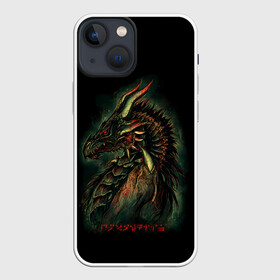 Чехол для iPhone 13 mini с принтом THE ELDER SCROLLS в Екатеринбурге,  |  | dovahkiin | dragonborn | fus ro dah | rpg | skyrim | tes | tes skyrim | the elder scrolls | the elder scrolls skyrim | докавин | рпг | скайрим