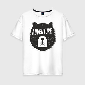 Женская футболка хлопок Oversize с принтом Bear Adventure в Екатеринбурге, 100% хлопок | свободный крой, круглый ворот, спущенный рукав, длина до линии бедер
 | Тематика изображения на принте: adventure | altai | altay | animal | bear | follow | forest | hipster | insta | noize | siberia | sibir | style | trip | алтай | лес | медведь | михалыч | миша | поездка | приключение | путешествие | сибирь | хипстер
