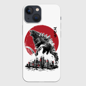 Чехол для iPhone 13 mini с принтом GODZILLA | ГОДЗИЛЛА в Екатеринбурге,  |  | comic con | godzilla | gojira | logo | годзилла | знаки | иероглифы | лого | монстр | фильм | чудовище