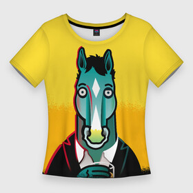 Женская футболка 3D Slim с принтом BoJack Horseman в Екатеринбурге,  |  | Тематика изображения на принте: bojack horseman | конь боджек