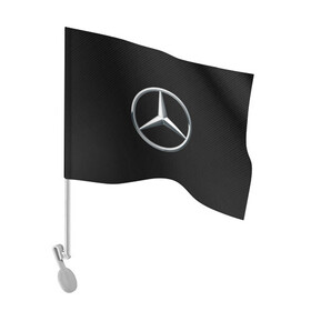 Флаг для автомобиля с принтом MERCEDES-BENZ CARBON | МЕРСЕДЕС в Екатеринбурге, 100% полиэстер | Размер: 30*21 см | amg | auto | carbon | mercedes | sport | авто | автомобиль | автомобильные | амг | бренд | карбон | марка | машины | мерседес | спорт