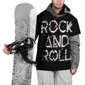 Накидка на куртку 3D с принтом Rock And Roll в Екатеринбурге, 100% полиэстер |  | модный | музыка | надписи | надпись | песня | рок н ролл | символы | сообщение | танец | текст | фраза | цитаты | черный