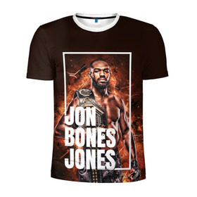 Мужская футболка 3D спортивная с принтом Jon Jones в Екатеринбурге, 100% полиэстер с улучшенными характеристиками | приталенный силуэт, круглая горловина, широкие плечи, сужается к линии бедра | bones jones | jon bones jones | jon jones | jonny bones | jonnybones | mma | ufc | джон джонс | мма