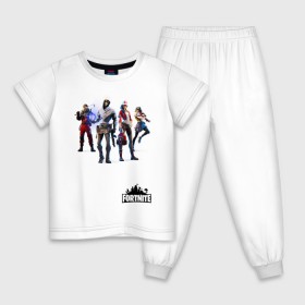 Детская пижама хлопок с принтом Fortnite Фортнайт в Екатеринбурге, 100% хлопок |  брюки и футболка прямого кроя, без карманов, на брюках мягкая резинка на поясе и по низу штанин
 | fortnite одежда для самого топового игрока