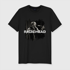 Мужская футболка хлопок Slim с принтом Radiohead в Екатеринбурге, 92% хлопок, 8% лайкра | приталенный силуэт, круглый вырез ворота, длина до линии бедра, короткий рукав | radiohead | thomas edward yorke | альтернативный рок | арт рок | джонни гринвуд | инди рок | колин гринвуд | том йорк | фил селуэй | эд о’брайен | экспериментальный рок | электронная музыка