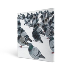 Холст квадратный с принтом Голуби в Екатеринбурге, 100% ПВХ |  | Тематика изображения на принте: bird | pigeon | russia | snow | winter | голубь | животные | зима | курлык | птицы | россия | снег | текстура | фон | фотография