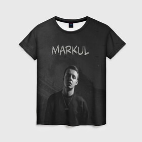 Женская футболка 3D с принтом MARKUL в Екатеринбурге, 100% полиэфир ( синтетическое хлопкоподобное полотно) | прямой крой, круглый вырез горловины, длина до линии бедер | depression | gang | great | green | markul | park | маркул