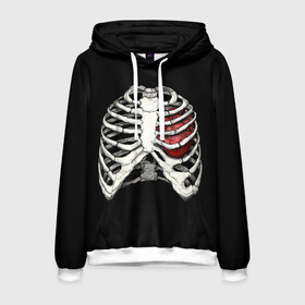 Мужская толстовка 3D с принтом My Heart в Екатеринбурге, 100% полиэстер | двухслойный капюшон со шнурком для регулировки, мягкие манжеты на рукавах и по низу толстовки, спереди карман-кенгуру с мягким внутренним слоем. | bone | bones | chest | heart | hearts | love | organ | organs | ribs | skeleton | x ray | грудная клетка | кости | кость | орган | органы | ребра | рентген | сердца | сердце | скелет