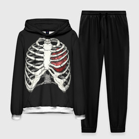 Мужской костюм 3D (с толстовкой) с принтом My Heart в Екатеринбурге,  |  | bone | bones | chest | heart | hearts | love | organ | organs | ribs | skeleton | x ray | грудная клетка | кости | кость | орган | органы | ребра | рентген | сердца | сердце | скелет