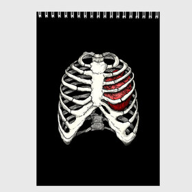 Скетчбук с принтом My Heart в Екатеринбурге, 100% бумага
 | 48 листов, плотность листов — 100 г/м2, плотность картонной обложки — 250 г/м2. Листы скреплены сверху удобной пружинной спиралью | bone | bones | chest | heart | hearts | love | organ | organs | ribs | skeleton | x ray | грудная клетка | кости | кость | орган | органы | ребра | рентген | сердца | сердце | скелет
