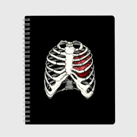 Тетрадь с принтом My Heart в Екатеринбурге, 100% бумага | 48 листов, плотность листов — 60 г/м2, плотность картонной обложки — 250 г/м2. Листы скреплены сбоку удобной пружинной спиралью. Уголки страниц и обложки скругленные. Цвет линий — светло-серый
 | bone | bones | chest | heart | hearts | love | organ | organs | ribs | skeleton | x ray | грудная клетка | кости | кость | орган | органы | ребра | рентген | сердца | сердце | скелет