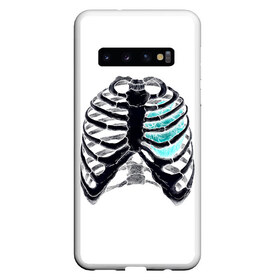 Чехол для Samsung Galaxy S10 с принтом X-Ray в Екатеринбурге, Силикон | Область печати: задняя сторона чехла, без боковых панелей | bone | bones | chest | heart | hearts | love | organ | organs | ribs | skeleton | x ray | грудная клетка | кости | кость | орган | органы | ребра | рентген | сердца | сердце | скелет