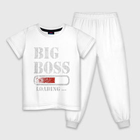Детская пижама хлопок с принтом Big Boss в Екатеринбурге, 100% хлопок |  брюки и футболка прямого кроя, без карманов, на брюках мягкая резинка на поясе и по низу штанин
 | art | big boss | boss | inscription | loading | арт | большой босс | босс | загрузка | надпись