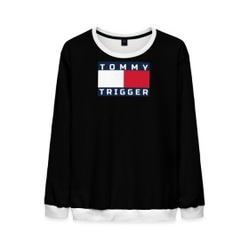 Мужской свитшот 3D с принтом Tommy Hilfiger, tommy trigger в Екатеринбурге, 100% полиэстер с мягким внутренним слоем | круглый вырез горловины, мягкая резинка на манжетах и поясе, свободная посадка по фигуре | Тематика изображения на принте: tommy hilfiger   tommy trigger | одежда hilfiger