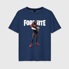 Женская футболка хлопок Oversize с принтом FORTNITE IKONIK в Екатеринбурге, 100% хлопок | свободный крой, круглый ворот, спущенный рукав, длина до линии бедер
 | fortnite | fortnite 2 | fortnite x | ikonik | marshmello | ninja | ninja streamer | иконик | маршмелло | ниндзя | фортнайт | фортнайт 2 | фортнайт глава 2