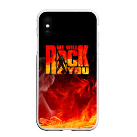 Чехол для iPhone XS Max матовый с принтом Queen - We Will Rock You в Екатеринбурге, Силикон | Область печати: задняя сторона чехла, без боковых панелей | freddie mercury | paul | queen | quen | богемская рапсодия | брайан мэй | глэм | группа | джон дикон | квин | королева | куин | меркури | меркьюри | музыкант | мэркури | певец | песня | поп | роджер тейлор | рок