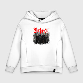 Детское худи Oversize хлопок с принтом SLIPKNOT | СЛИПКНОТ (Z) в Екатеринбурге, френч-терри — 70% хлопок, 30% полиэстер. Мягкий теплый начес внутри —100% хлопок | боковые карманы, эластичные манжеты и нижняя кромка, капюшон на магнитной кнопке | Тематика изображения на принте: slipknot | алессандро вентурелла | джей вайнберг | джеймс рут | кори тейлор | крэйг джонс | мик томсон | петля | сид уилсон | скользящий узел | слипкнот | удавка | шон крэхан