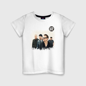 Детская футболка хлопок с принтом U2 в Екатеринбурге, 100% хлопок | круглый вырез горловины, полуприлегающий силуэт, длина до линии бедер | david hewson | u2 | адам клейтон | альтернативный рок | боно эдж | дэнс рок | ларри маллен | постпанк | рок | софт рок | ю ту