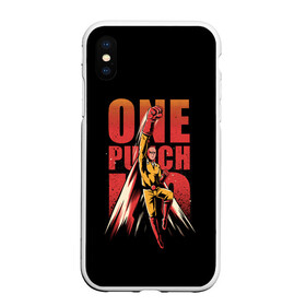 Чехол для iPhone XS Max матовый с принтом ONE-PUNCH MAN в Екатеринбурге, Силикон | Область печати: задняя сторона чехла, без боковых панелей | Тематика изображения на принте: one punch man | onepunchman | oppai | saitama | ван панч мен | ванпанчмен | макото миядзаки | сайтама | человек один удар