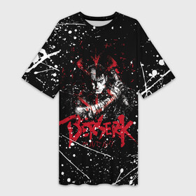 Платье-футболка 3D с принтом guts berserk blood black в Екатеринбурге,  |  | anime | anime berserk | berserk | knight | manga | аниме | аниме берсерк | берсерк | манга | рыцарь