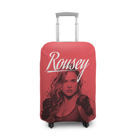 Чехол для чемодана 3D с принтом Ronda Rousey в Екатеринбурге, 86% полиэфир, 14% спандекс | двустороннее нанесение принта, прорези для ручек и колес | mma | ronda rousey | rowdy | ufc | мма | ронда роузи
