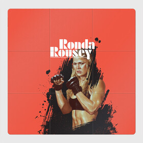 Магнитный плакат 3Х3 с принтом Ronda Rousey в Екатеринбурге, Полимерный материал с магнитным слоем | 9 деталей размером 9*9 см | mma | ronda rousey | rowdy | ufc | мма | ронда роузи