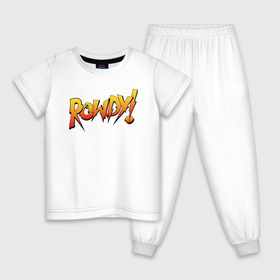 Детская пижама хлопок с принтом Rowdy в Екатеринбурге, 100% хлопок |  брюки и футболка прямого кроя, без карманов, на брюках мягкая резинка на поясе и по низу штанин
 | ronda rousey | rowdy | ронда роузи