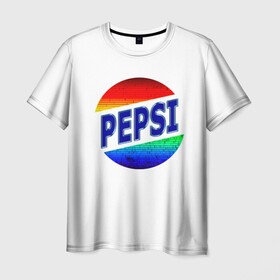 Мужская футболка 3D с принтом Pepsi в Екатеринбурге, 100% полиэфир | прямой крой, круглый вырез горловины, длина до линии бедер | Тематика изображения на принте: 90 е | 90s | art | back | logo | pepsi | retro | арт | время | дата | девяностые | лого | логотип.детство | надпись | пепси | прикольная | ретро | рождение | сделан | слова | цифры | эмблема
