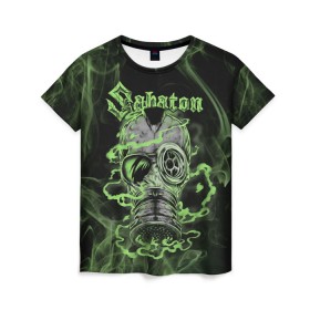 Женская футболка 3D с принтом Toxic Sabaton в Екатеринбурге, 100% полиэфир ( синтетическое хлопкоподобное полотно) | прямой крой, круглый вырез горловины, длина до линии бедер | battle metal | sabaton | военный рок | йоаким броден | крис рёланд | пар сундстрём | рок | рок группа | хэви метал | шведская группа | шведский рок